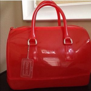 Authentic Red Furla Candy Bag