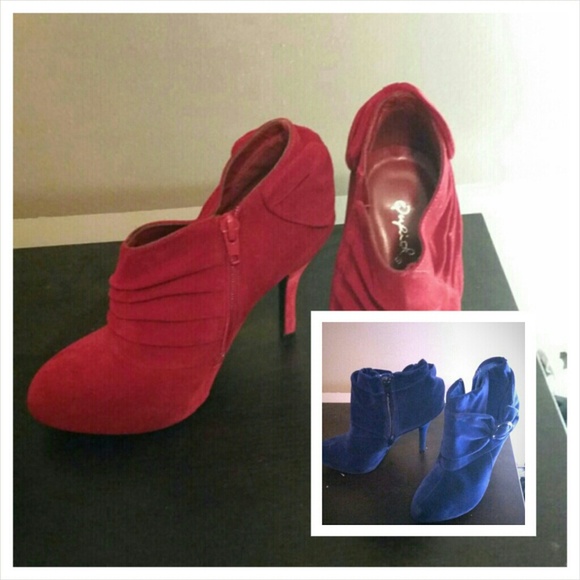 Red and blue booties