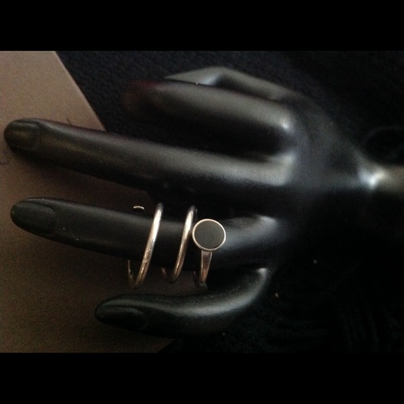 Black onyx sterling silver adjustable ring