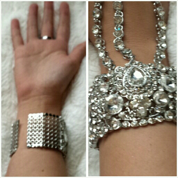 SOLD 🆕 Elsa Art Deco Crystal Bracelet Ring - Picture 2 of 3