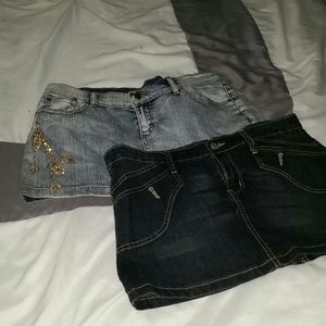 2 jean skirts