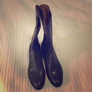 Hunter grey leather boots (size 6)