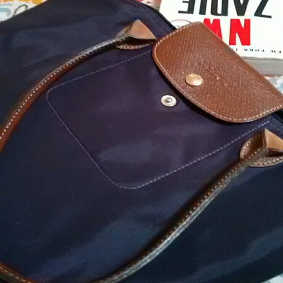 Purple Longchamp bag medium shopper shoulder