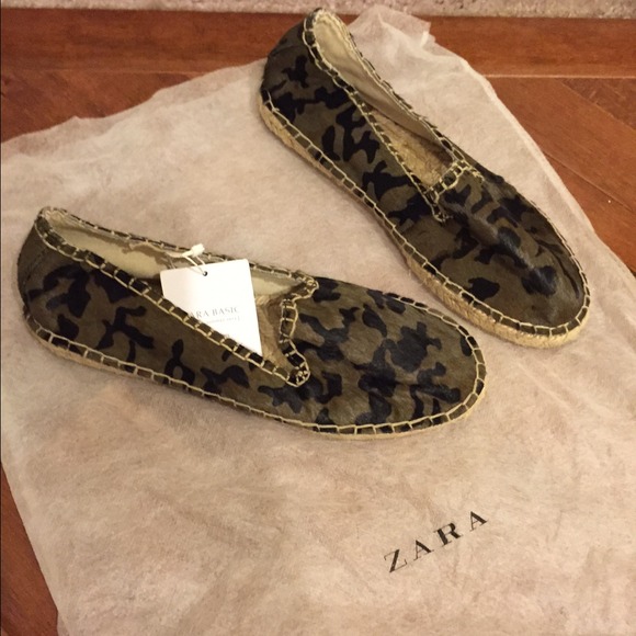 ZARA camo print espadrilles size 36
