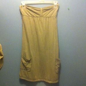 Strapless dress olive green