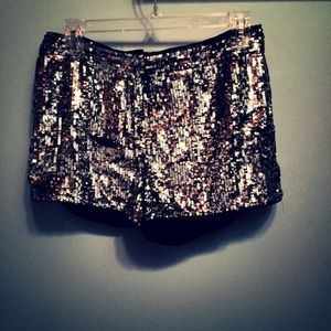 Silver Sequin Shorts