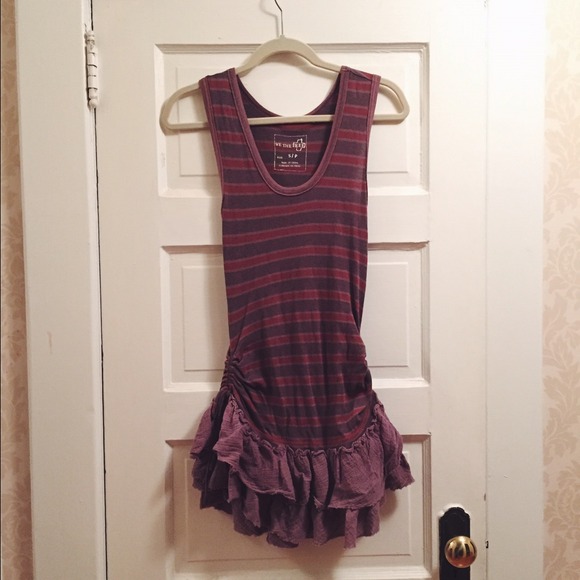 We The Free striped tunic with ruffles | Small