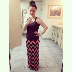 Chevron maxi skirt