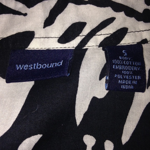 Westbound Black and White Tunic Blouse Small - Picture 4 of 4