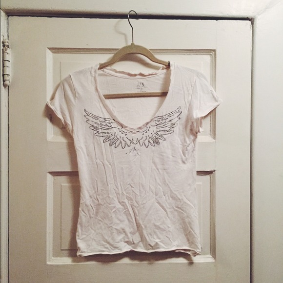Armani Exchange rhinestone wings tee | M