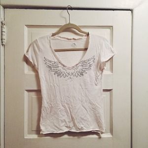 Armani Exchange rhinestone wings tee | M