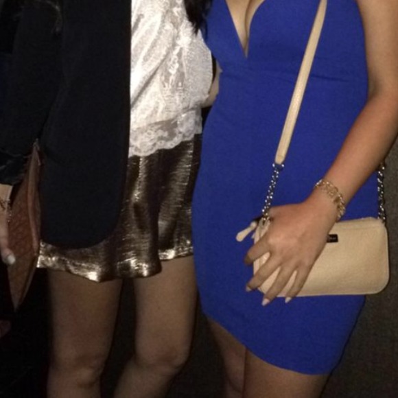 Royal blue low v chest dress - Picture 2 of 2
