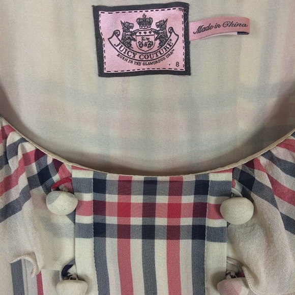 Juicy Couture Plaid 100% Silk Dress - Picture 4 of 4
