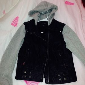 A gray and black jacket