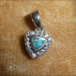 Beautiful diamond opal pendant