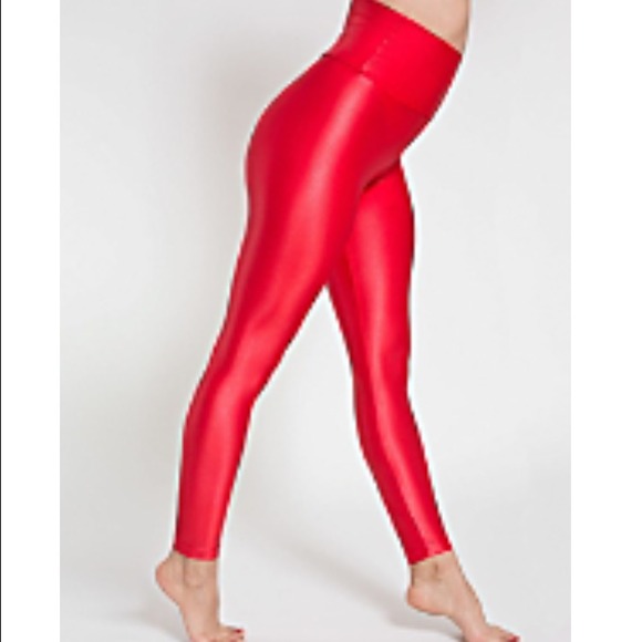 Red high waisted leggings