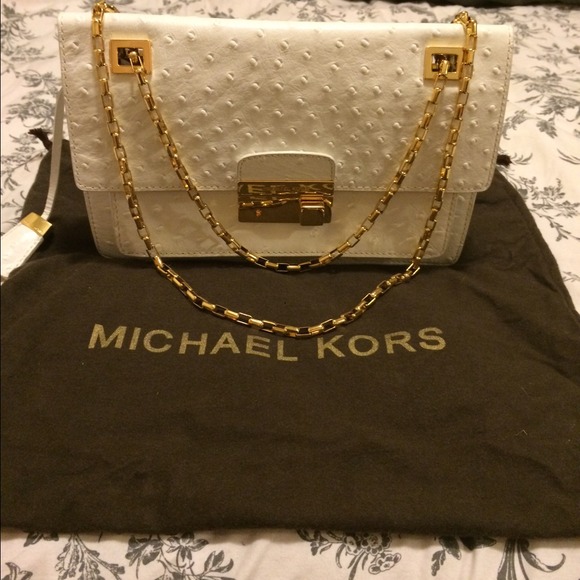 RARE MICHAEL KORS OSTRICH FLAP BAG