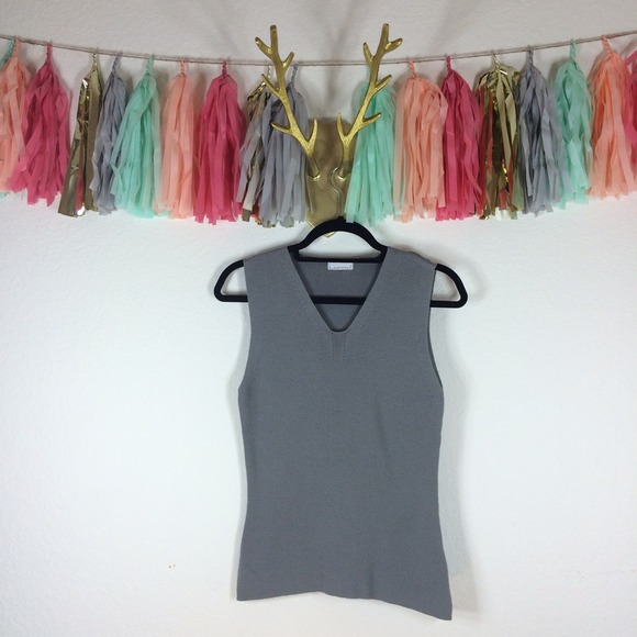 NWOT- Italian V-Neck Grey Sweater
