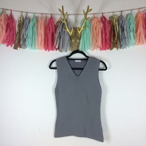 NWOT- Italian V-Neck Grey Sweater