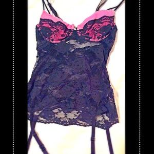 NWOT Victoria's Secret Pink & Black Lace Lingerie