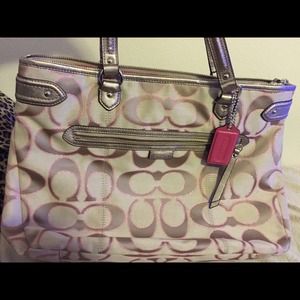 Cute large pink and gold coach purse