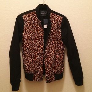 Topman Leopard Print Bomber Jacket XXS