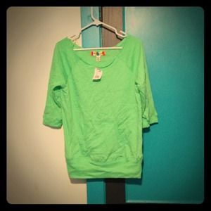 3/4 Length Sleeved Lime Green Shirt