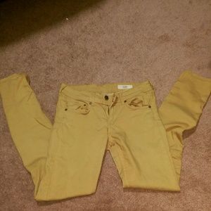Gold skinny low waist jeans
