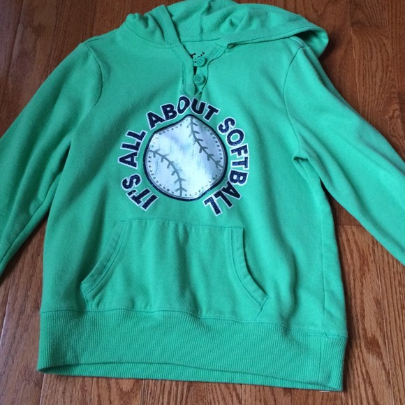 Adorable "It's all about softball" kids sweatshirt