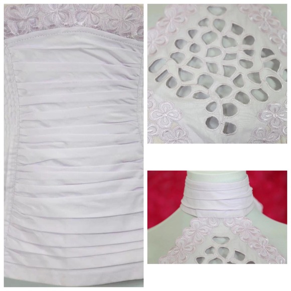 💕 Catherine Malandrino Purple Ruched Halter - Picture 3 of 6