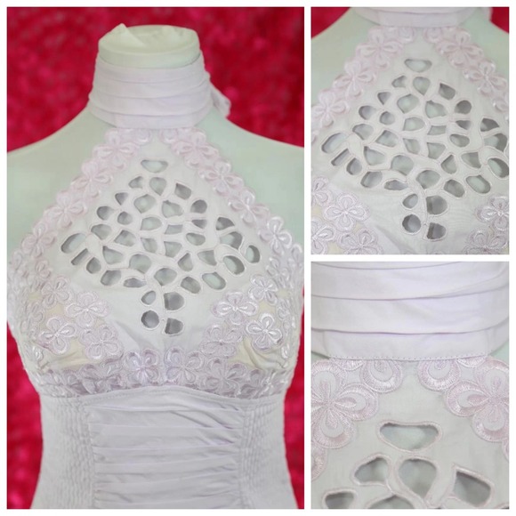 💕 Catherine Malandrino Purple Ruched Halter - Picture 4 of 6