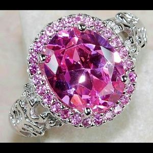 5 Carat Genuine Pink Sapphire .925 Sterling Silver