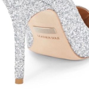 Badgley Mischka silver heels