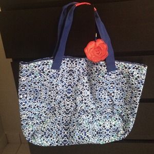 Colorful blue Lancôme tote bag