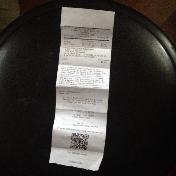 Receipt - Picture 2 of 2