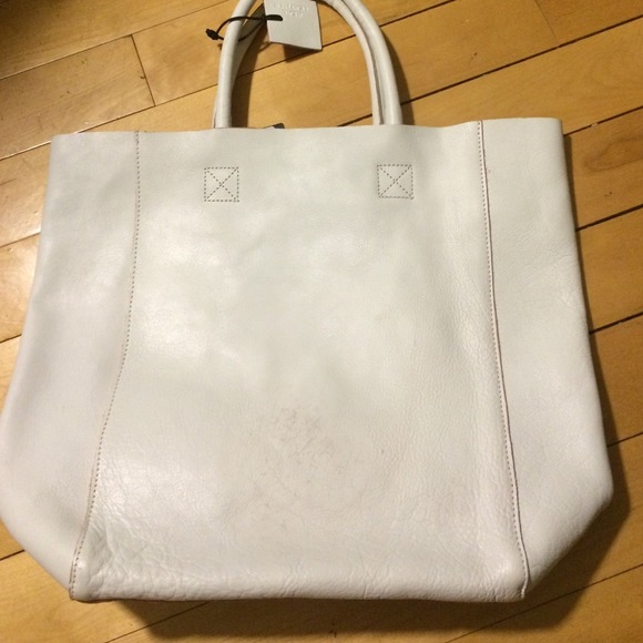 BDG White leather bag