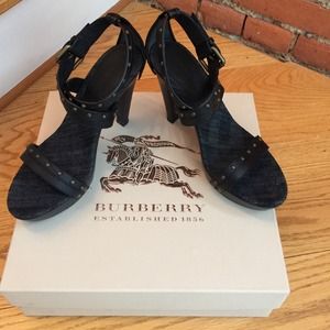 Burberry Black Strappy Heels 8.5