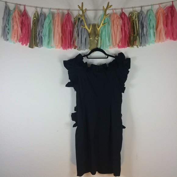 Black Ruffle Dress - Picture 2 of 3