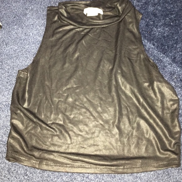 Leather crop top