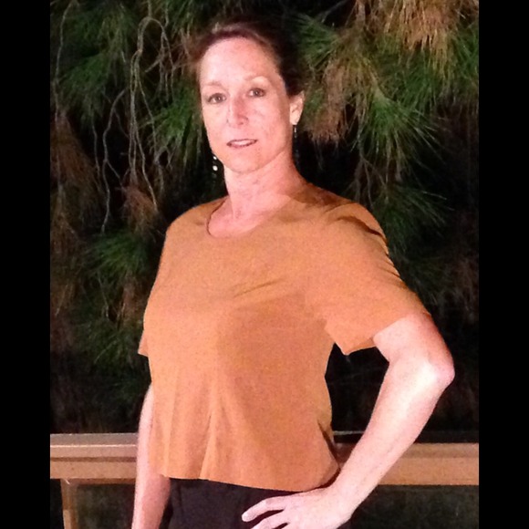 Copper Thai silk short-sleeve blouse