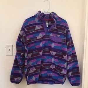 RESERVED abglen Patagonia fleece M purple pattern
