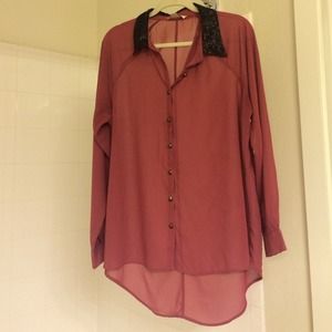 ✳️Forever 21 Sheer Blouse w|sequin 1x