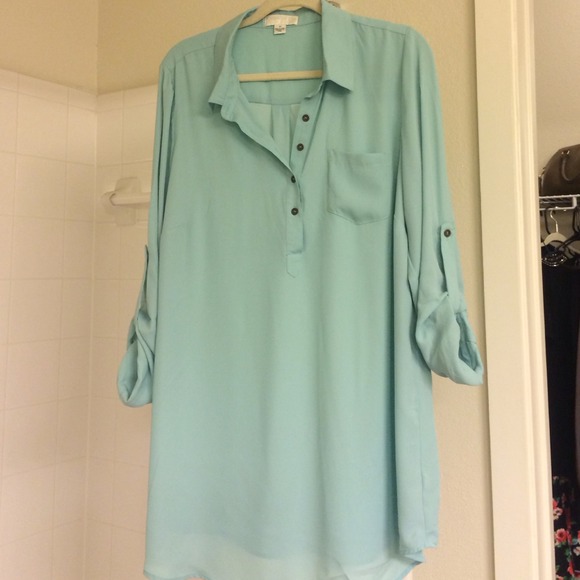 Forever 21 Plus turquoise tunic 1x