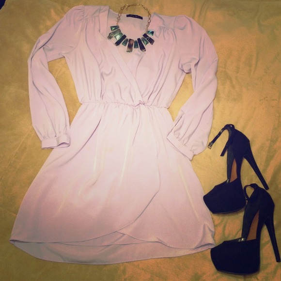 Long sleeve lavender dress