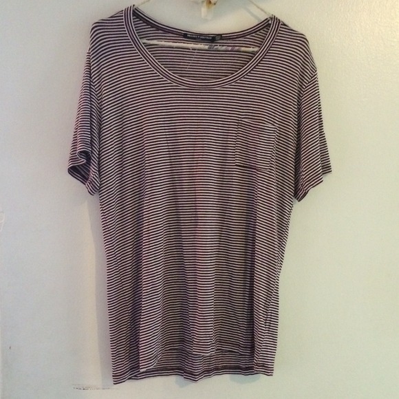 Brandy Melville Tops - Brandy Melville top shirt striped pocket