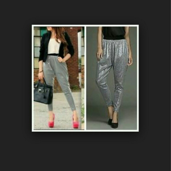 Kardashian Kollection Grey Sequin Pants - Picture 2 of 2