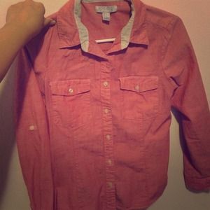 Red button up shirt