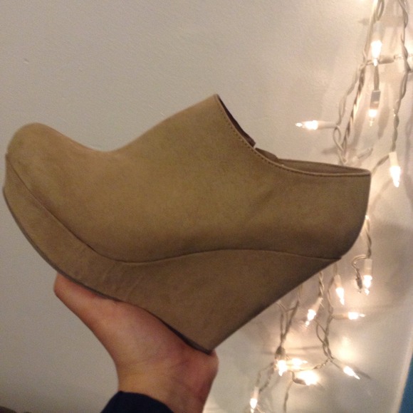 Tan suede booties