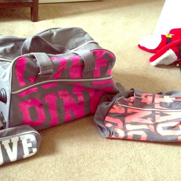 Vs pink travel set 3 bags all together