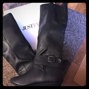 BNIB Just Fab Black Knee Boots